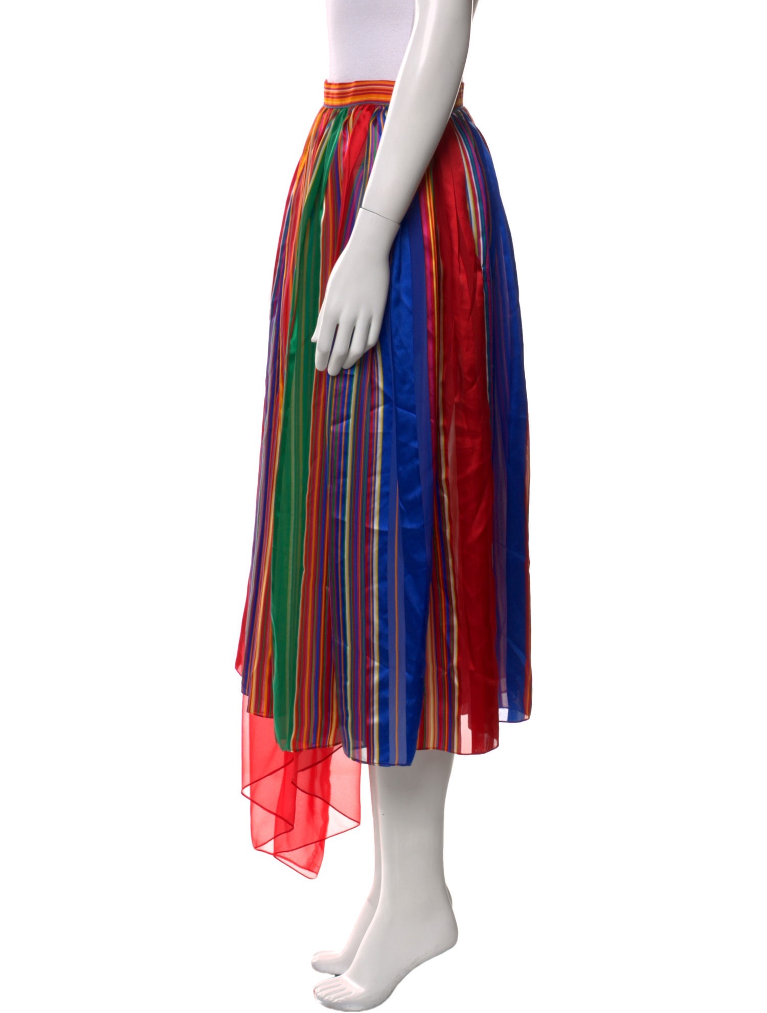 Gloria Sachs Striped Midi Length Skirt