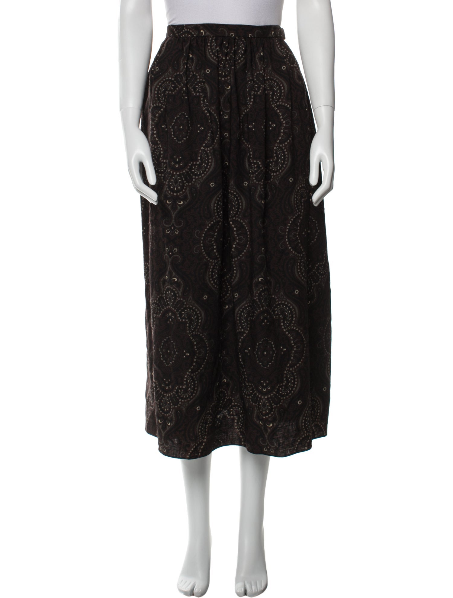 Gloria Sachs Paisley Print Midi Length Skirt