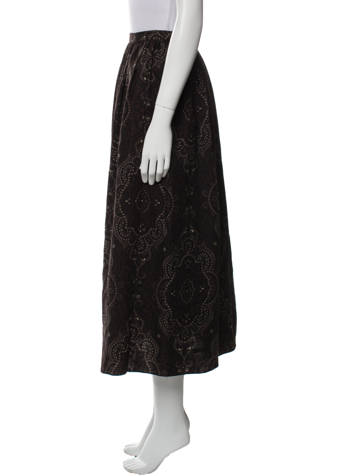 Gloria Sachs Paisley Print Midi Length Skirt