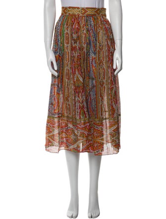 Gloria Sachs Printed Midi Length Skirt
