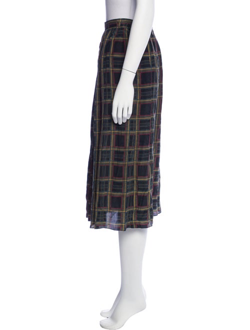 Gloria Sachs Plaid Print Midi Length Skirt