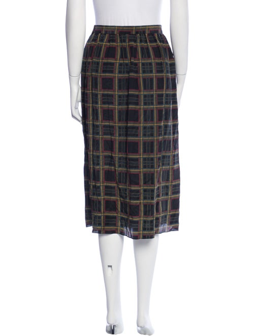 Gloria Sachs Plaid Print Midi Length Skirt