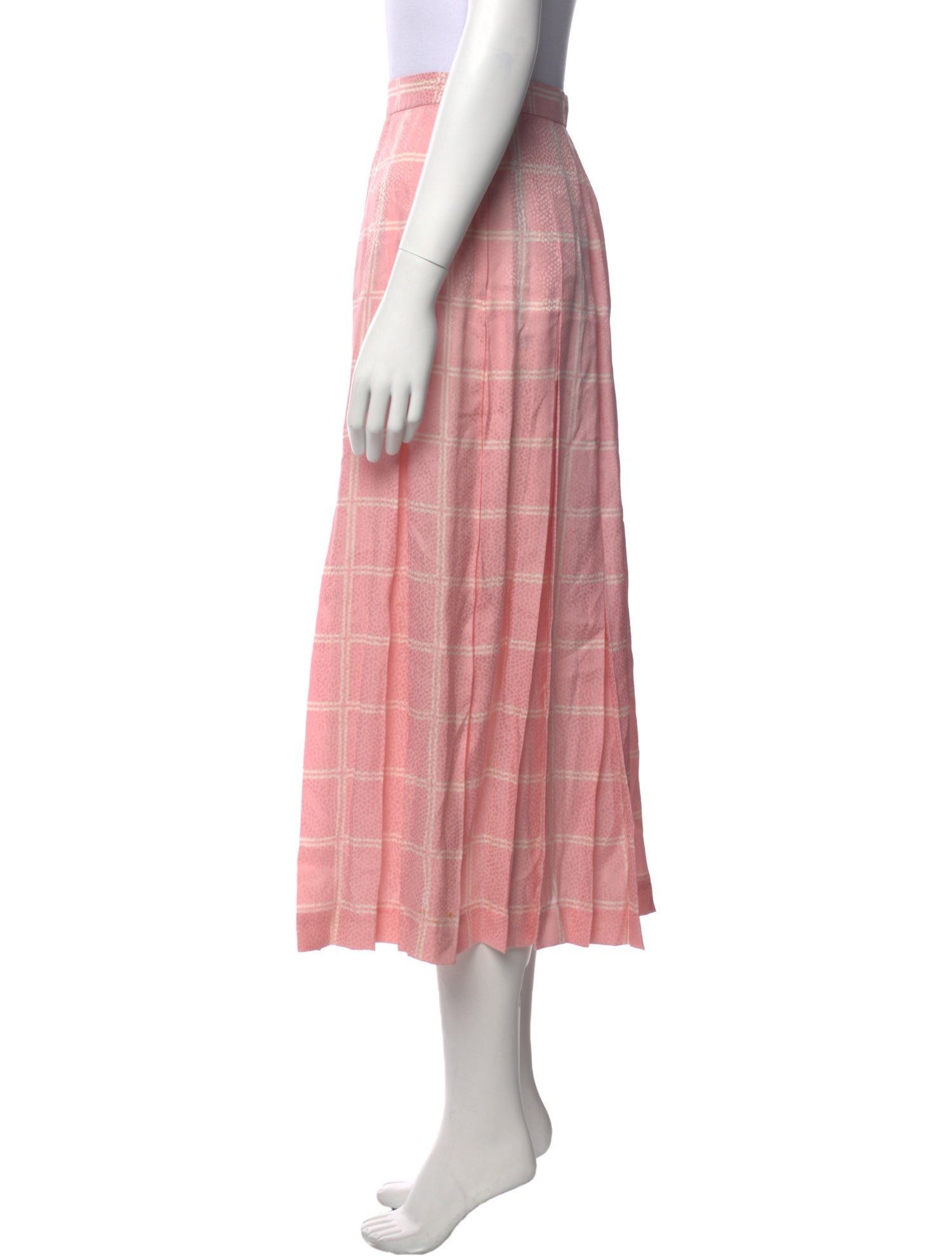 Gloria Sachs Plaid Print Midi Length Skirt