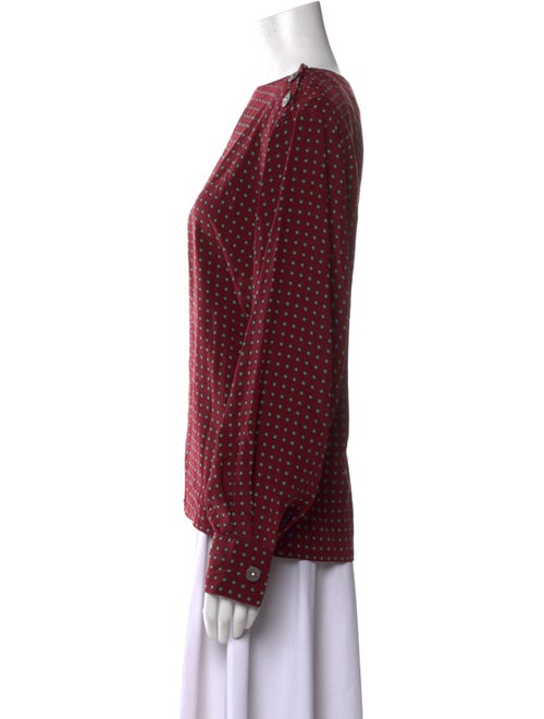 Gloria Sachs Polka Dot Print Bateau Neckline Sweatshirt