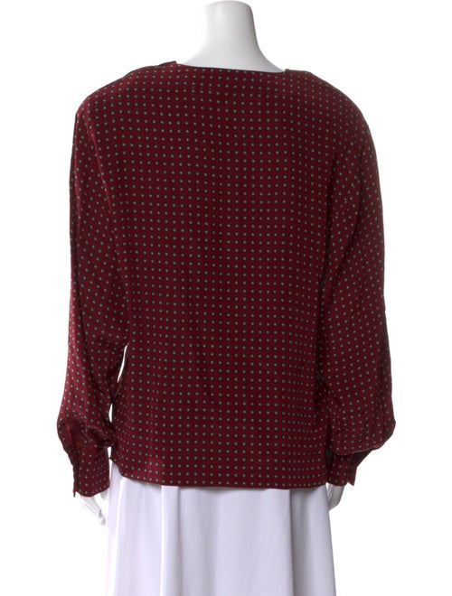 Gloria Sachs Polka Dot Print Bateau Neckline Sweatshirt