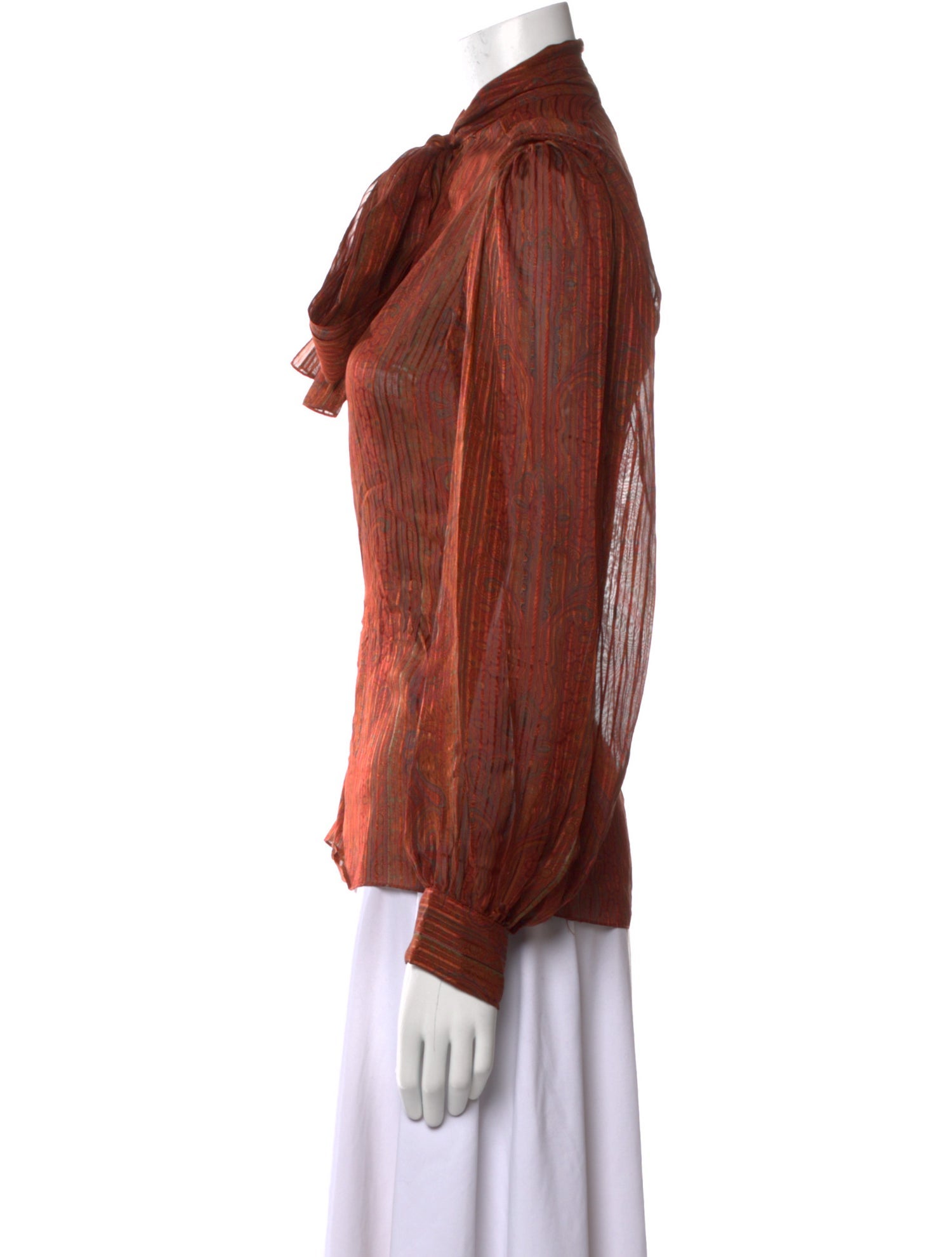 Gloria Sachs Silk Tie-Dye Print Blouse