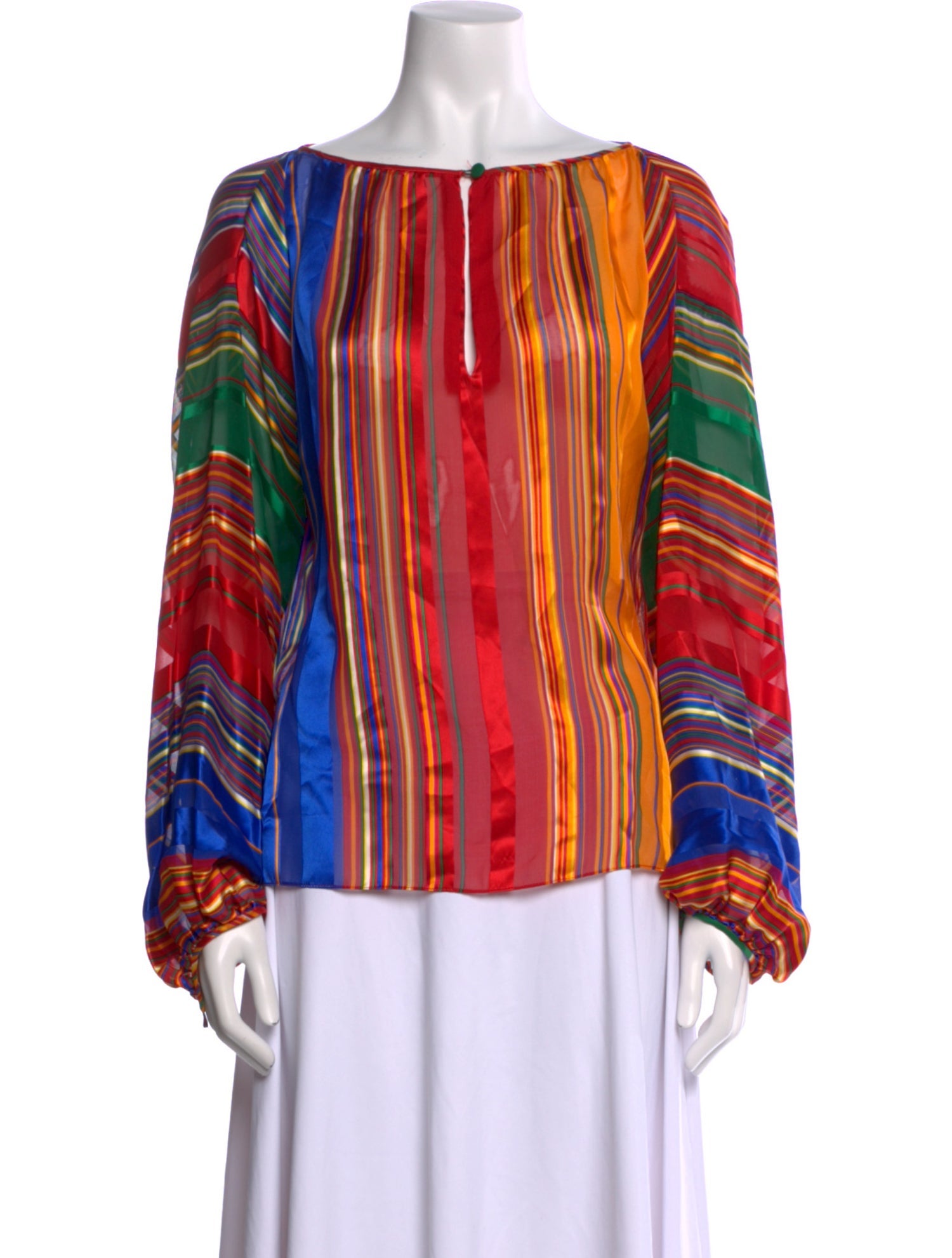 Gloria Sachs Printed Bateau Neckline Blouse