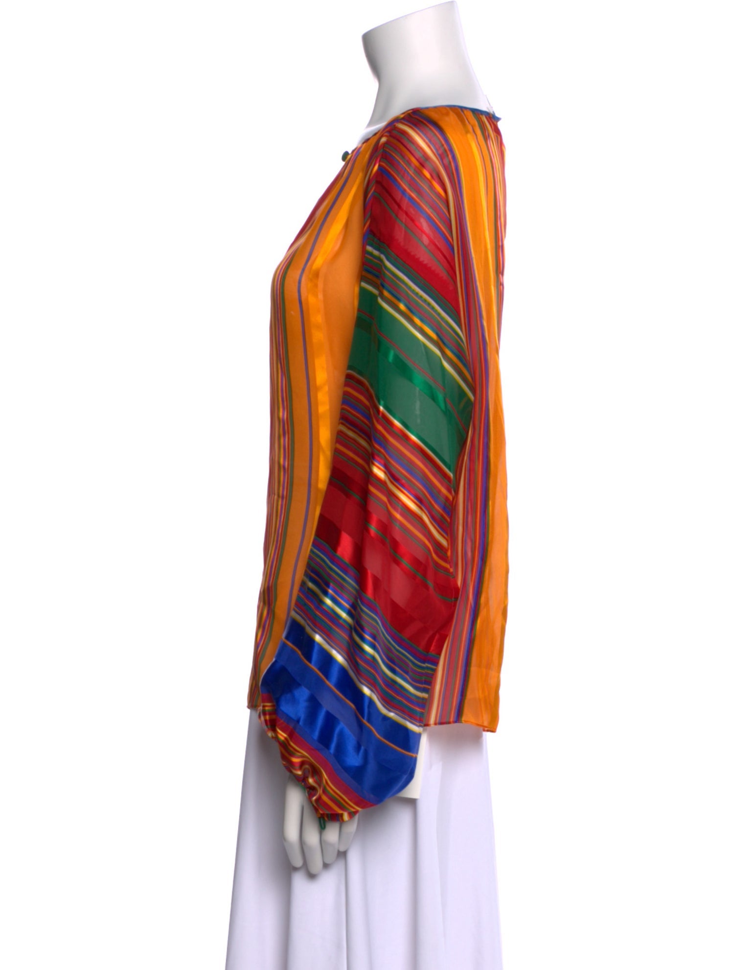 Gloria Sachs Printed Bateau Neckline Blouse