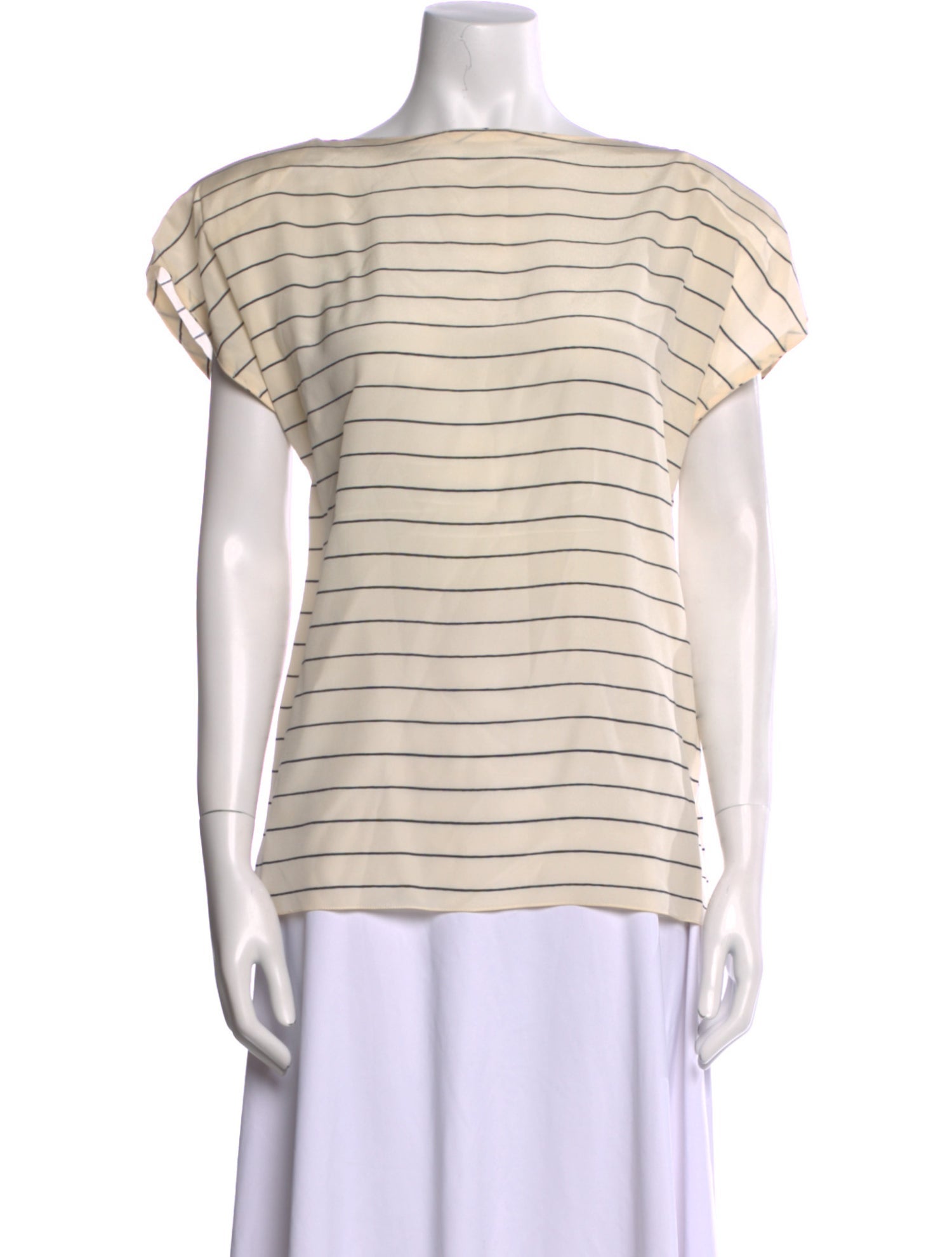 Gloria Sachs Striped Bateau Neckline Top