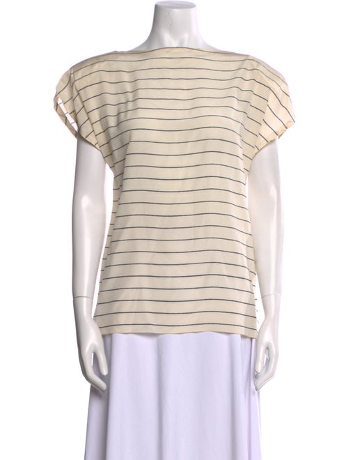 Gloria Sachs Striped Bateau Neckline Top