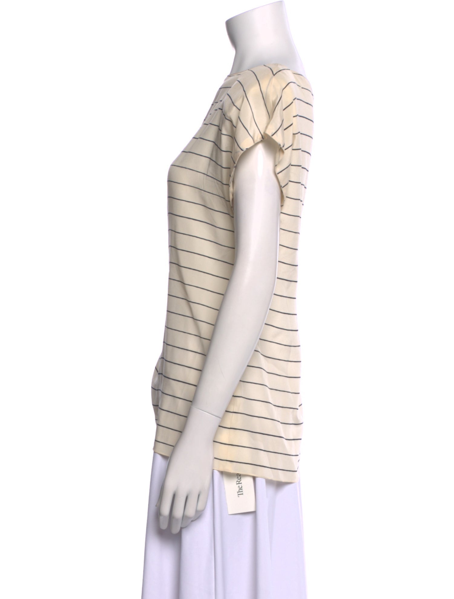 Gloria Sachs Striped Bateau Neckline Top