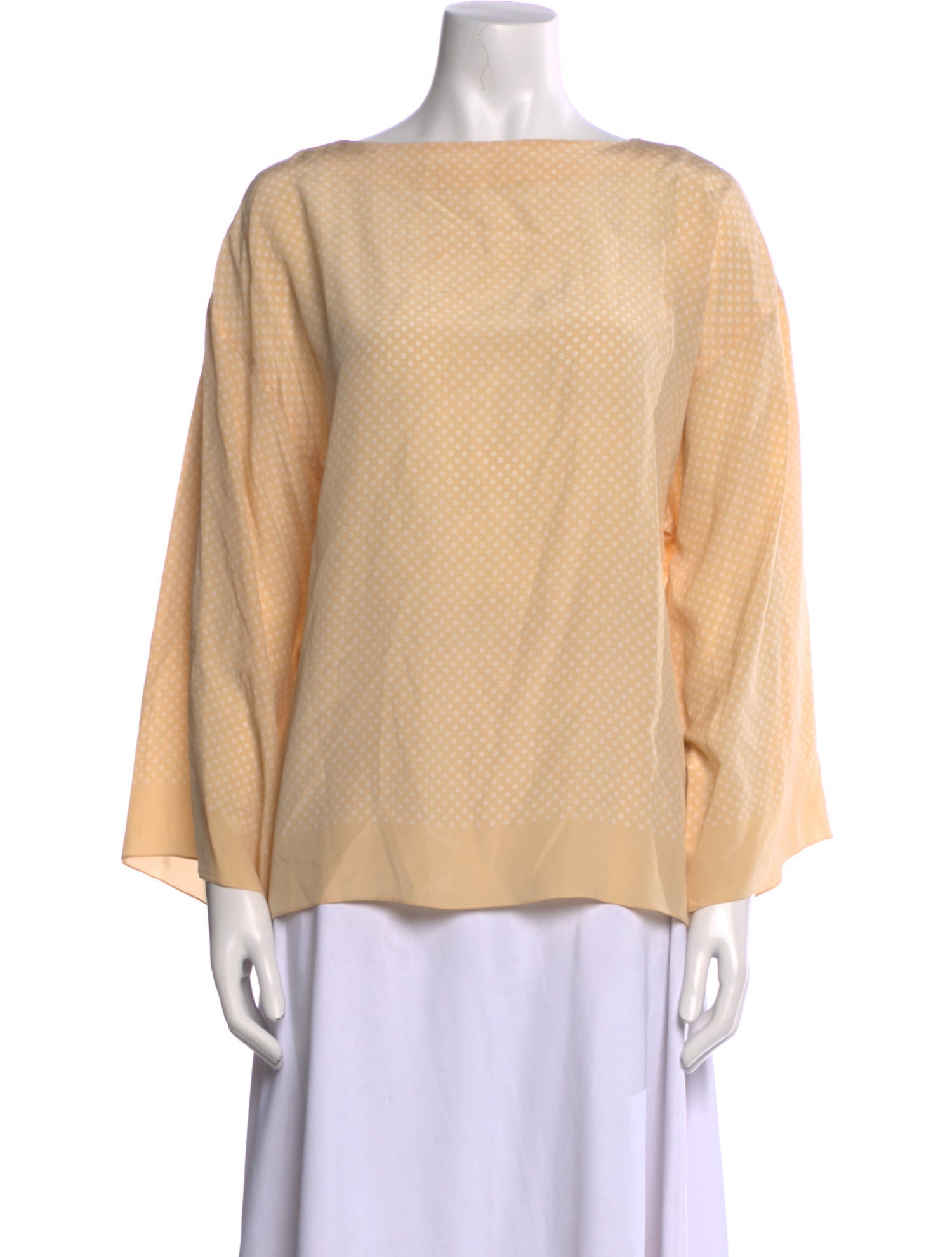 Gloria Sachs Bateau Neckline Long Sleeve Blouse