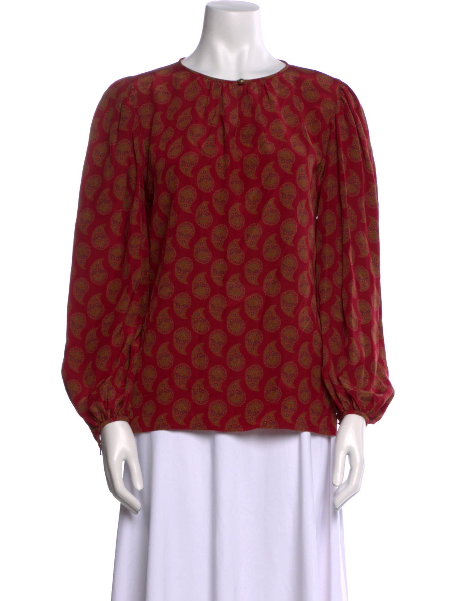 Gloria Sachs Printed Crew Neck Blouse