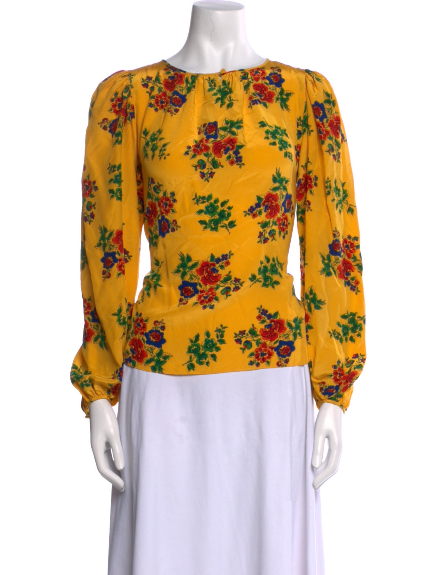 Gloria Sachs Vintage Floral Print Blouse