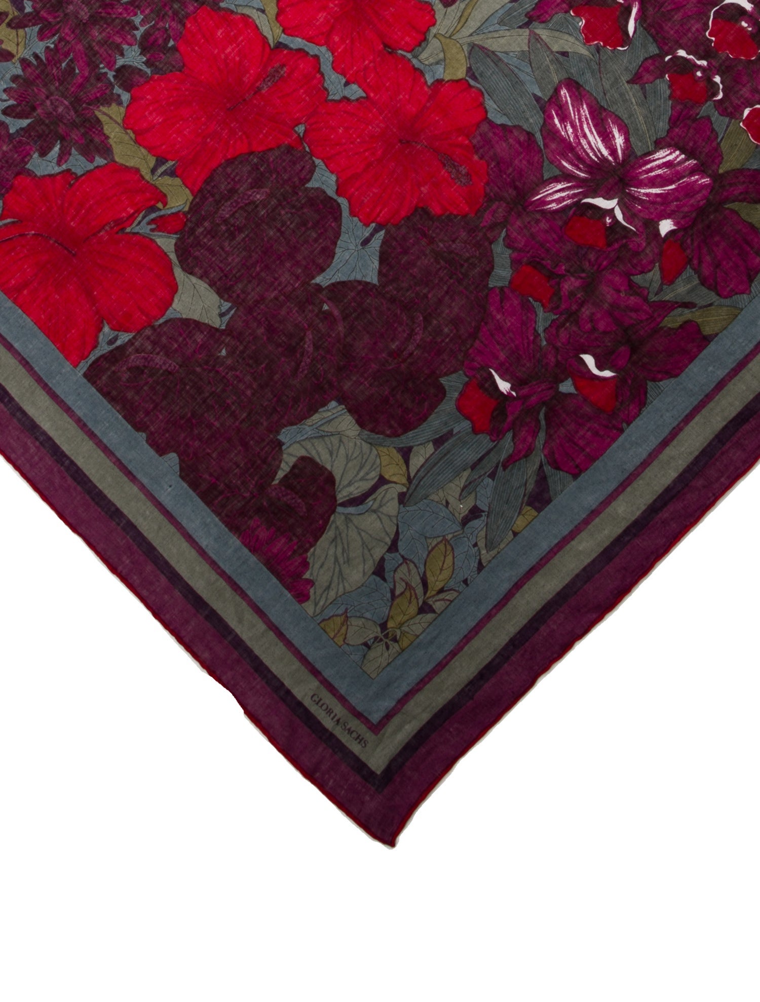 Gloria Sachs Silk Printed Scarf w/ Tags