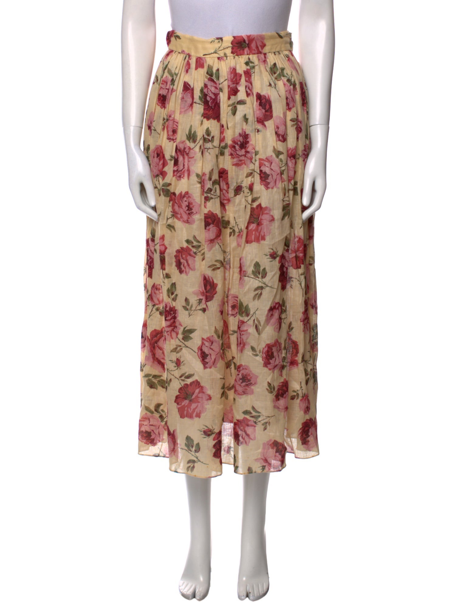 Gloria Sachs Floral Print Midi Length Skirt