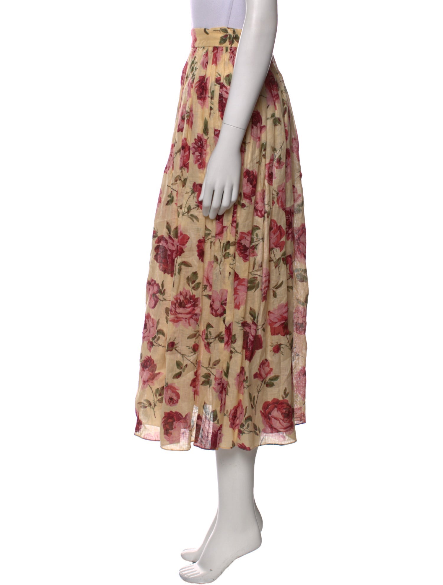 Gloria Sachs Floral Print Midi Length Skirt