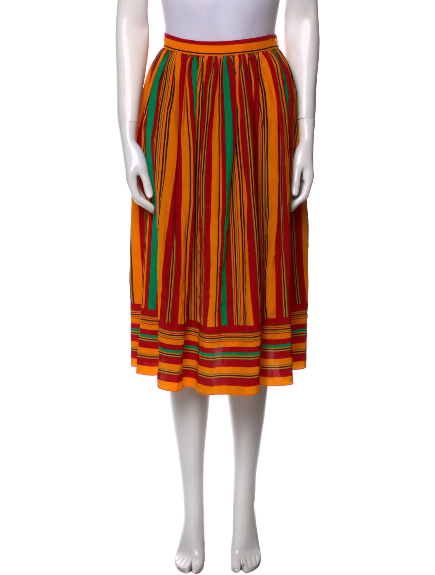 Gloria Sachs Striped Knee-Length Skirt w/ Tags