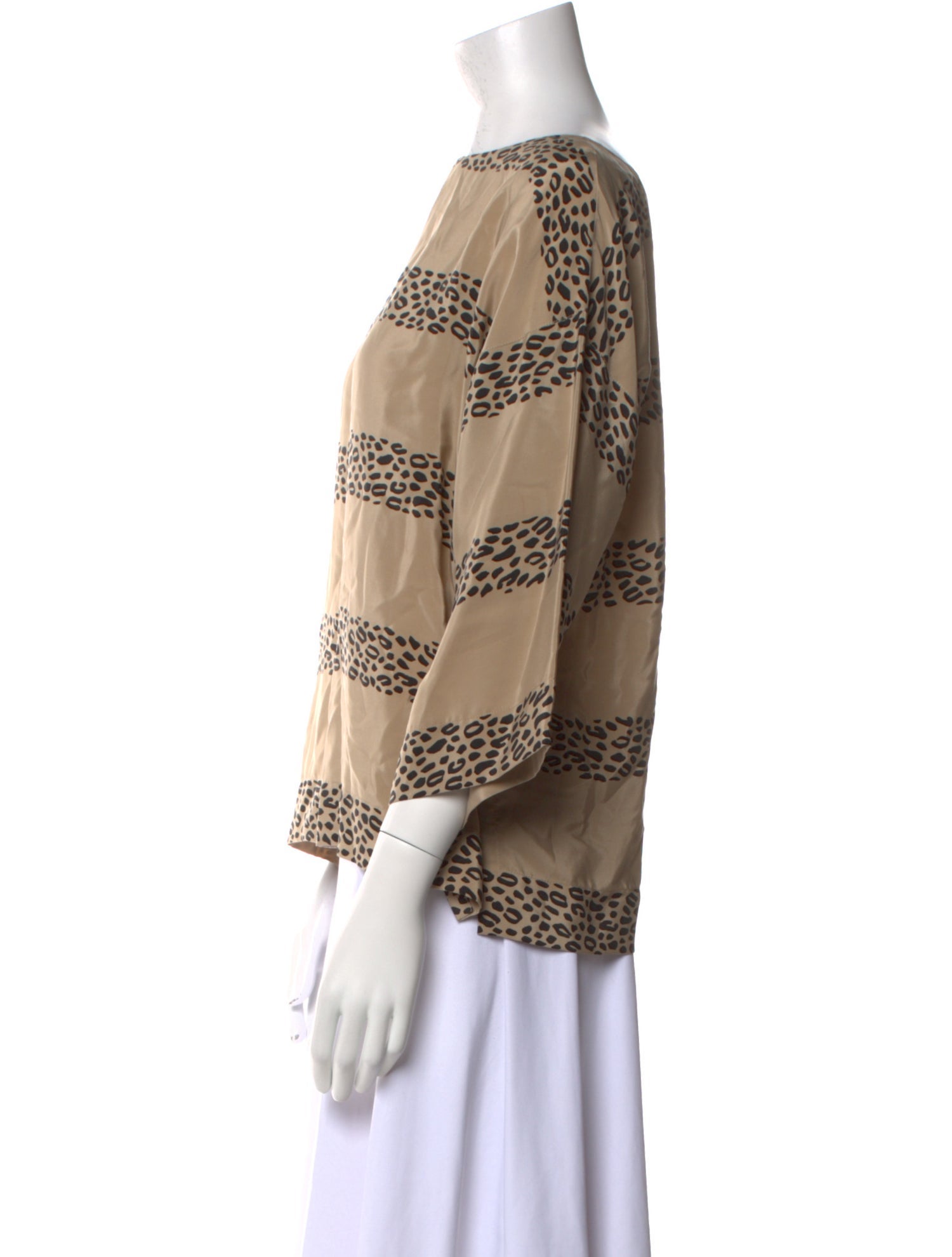 Gloria Sachs Striped Bateau Neckline Blouse