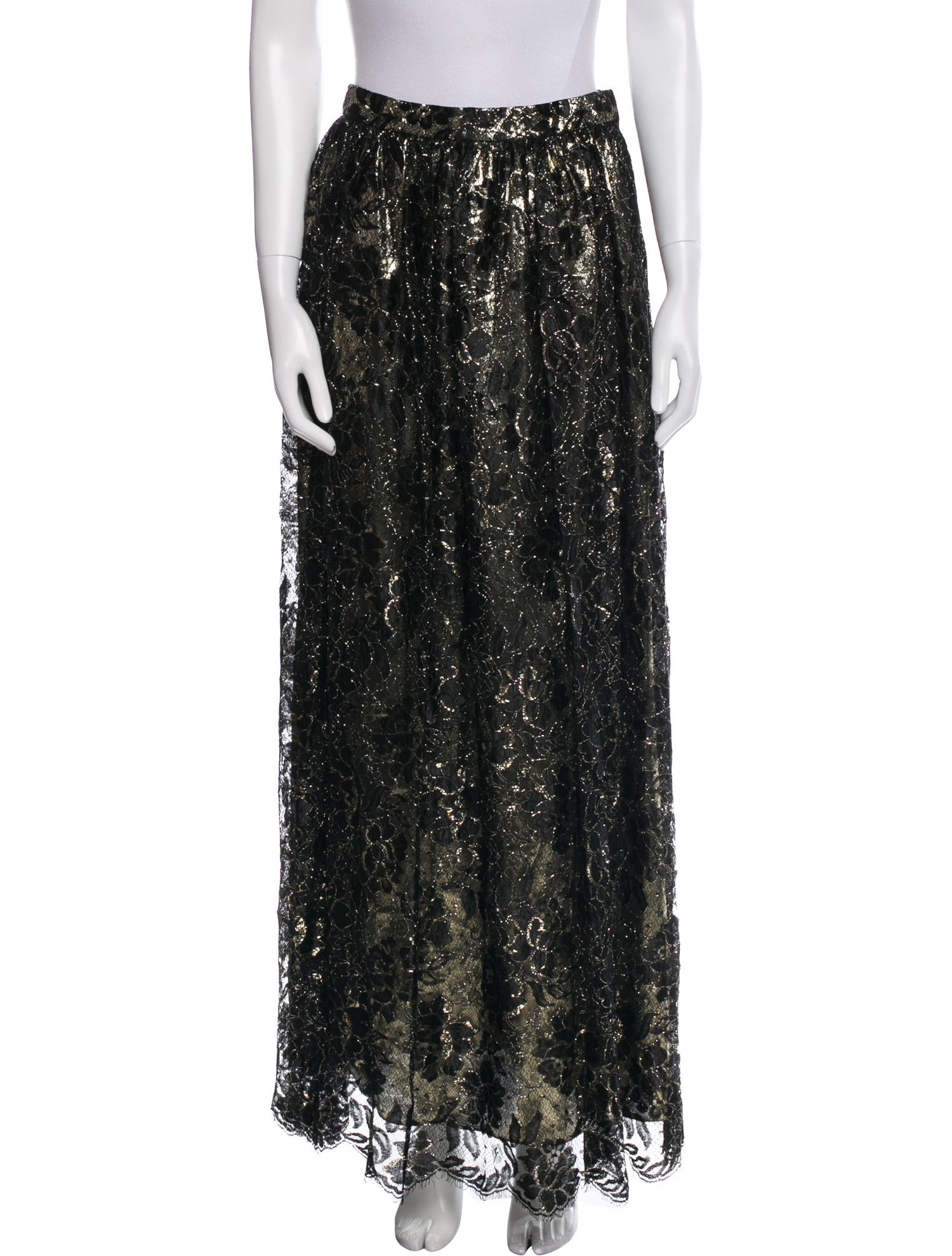 Gloria Sachs Lace Pattern Long Skirt