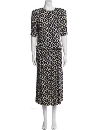 Gloria Sachs Floral Print Skirt Set