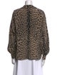 Gloria Sachs Animal Print V-Neck Blouse