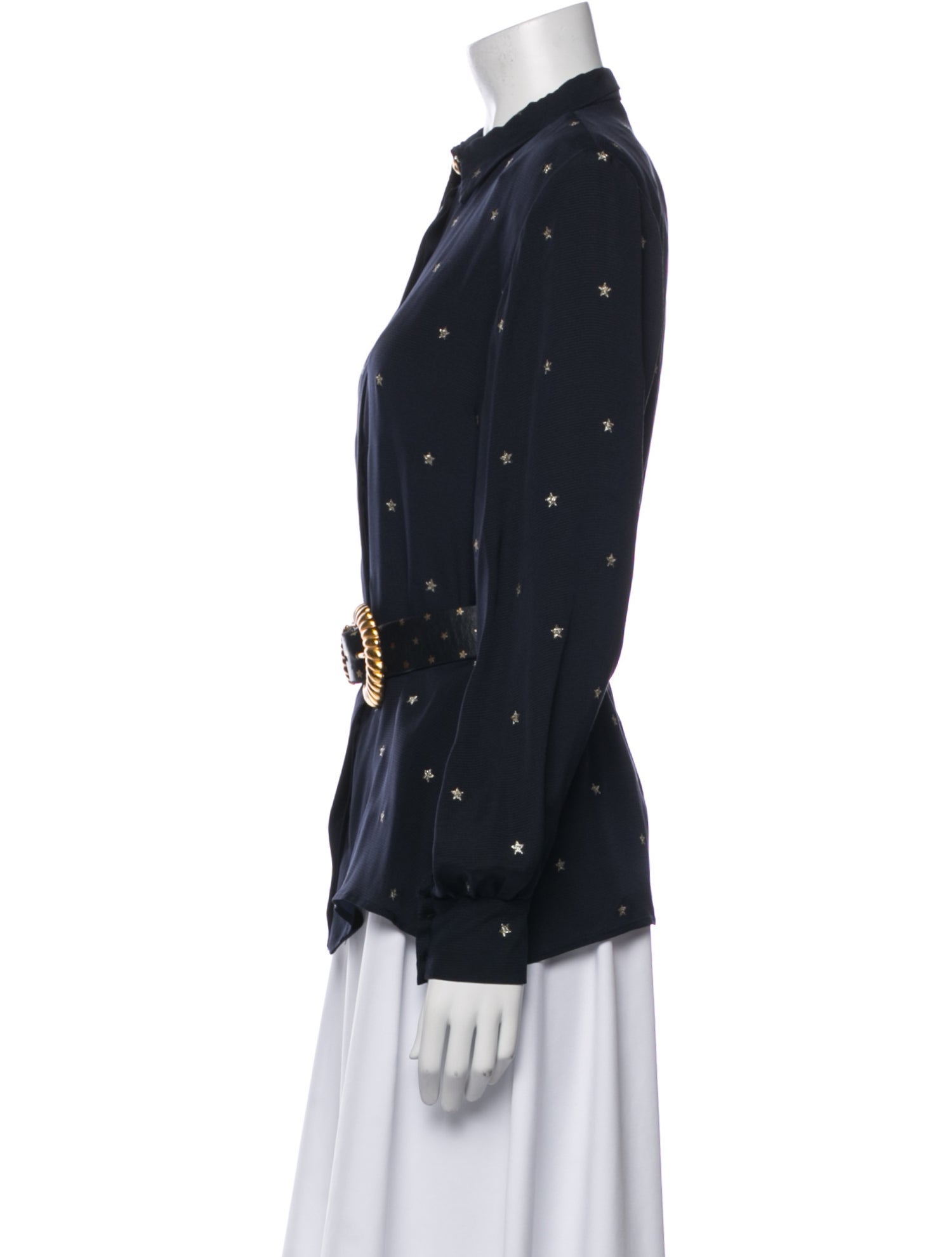 Gloria Sachs Printed Long Sleeve Button-Up Top