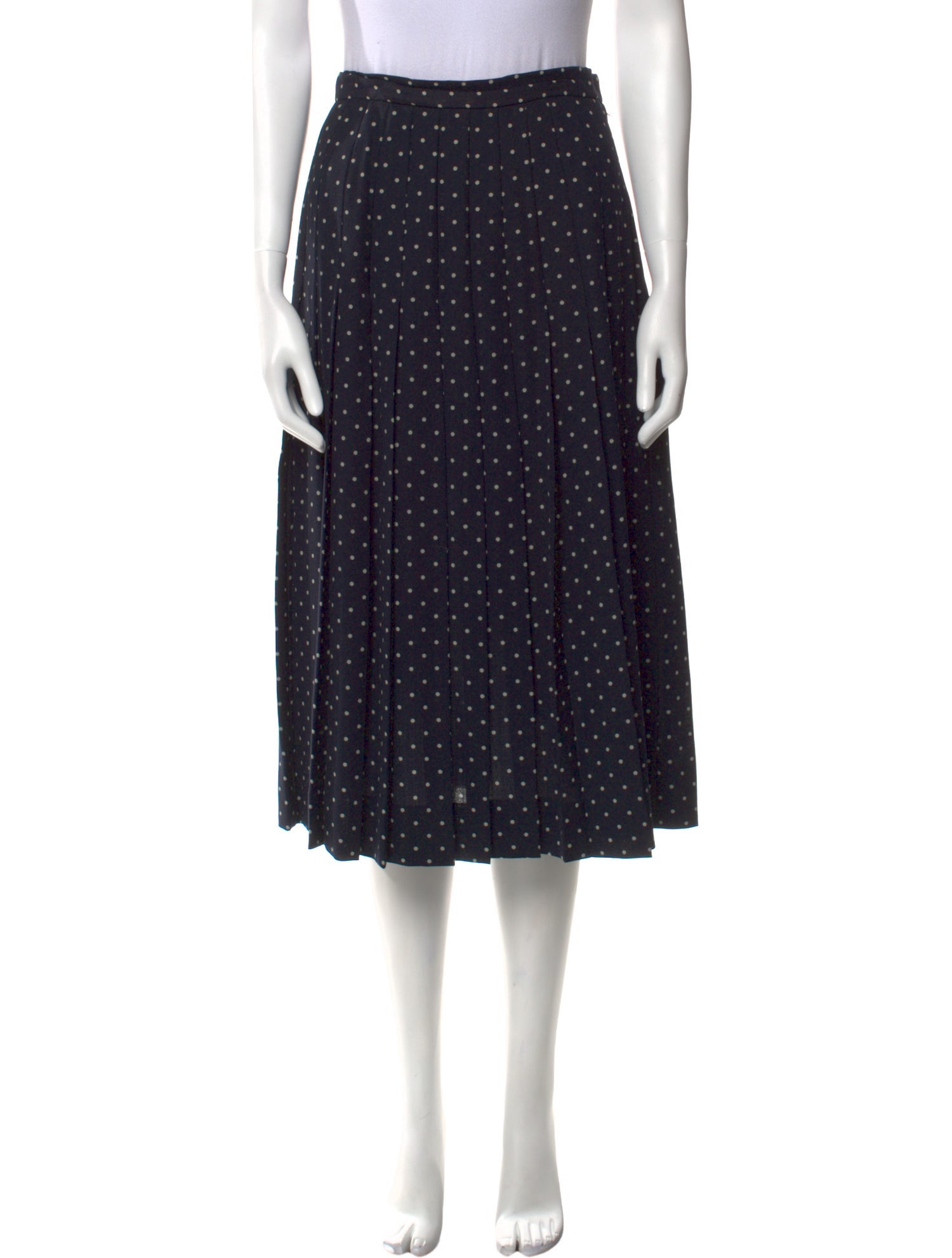 Gloria Sachs Polka Dot Print Midi Length Skirt