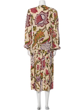 Gloria Sachs Printed Pleated Accents Skirt Set