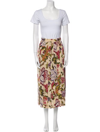 Gloria Sachs Printed Pleated Accents Skirt Set