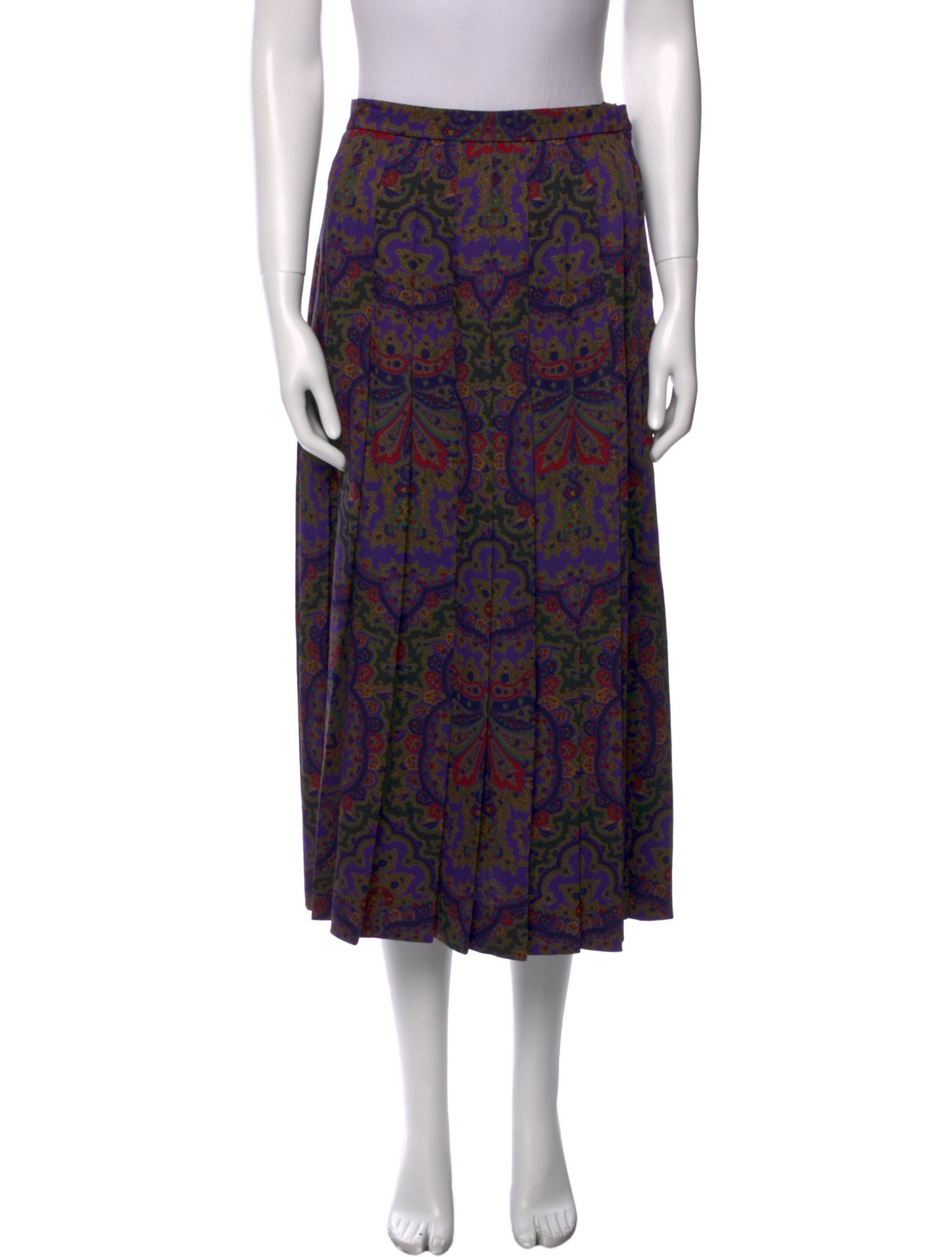 Gloria Sachs Floral Print Midi Length Skirt