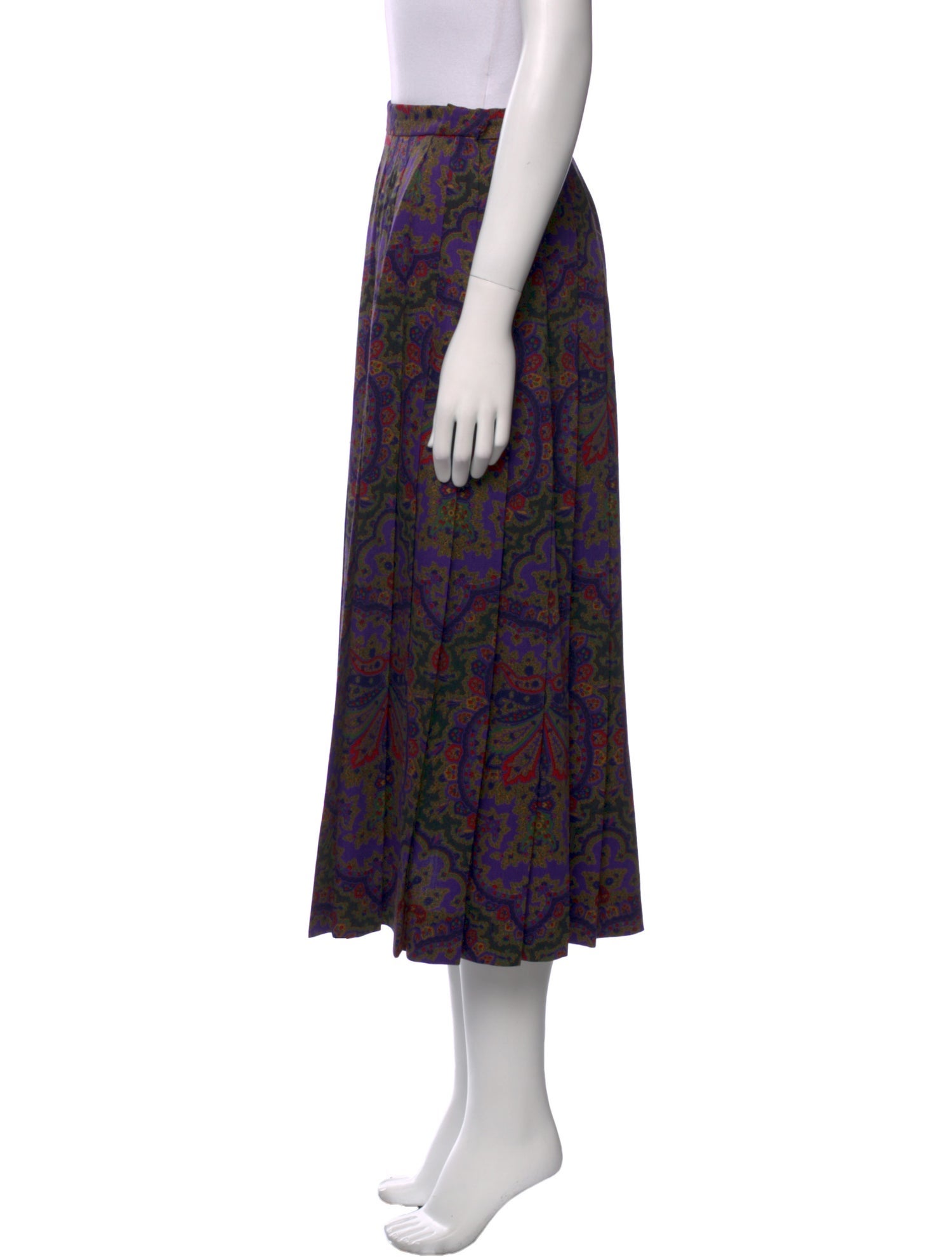 Gloria Sachs Floral Print Midi Length Skirt