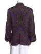 Gloria Sachs Paisley Print Mock Neck Blouse