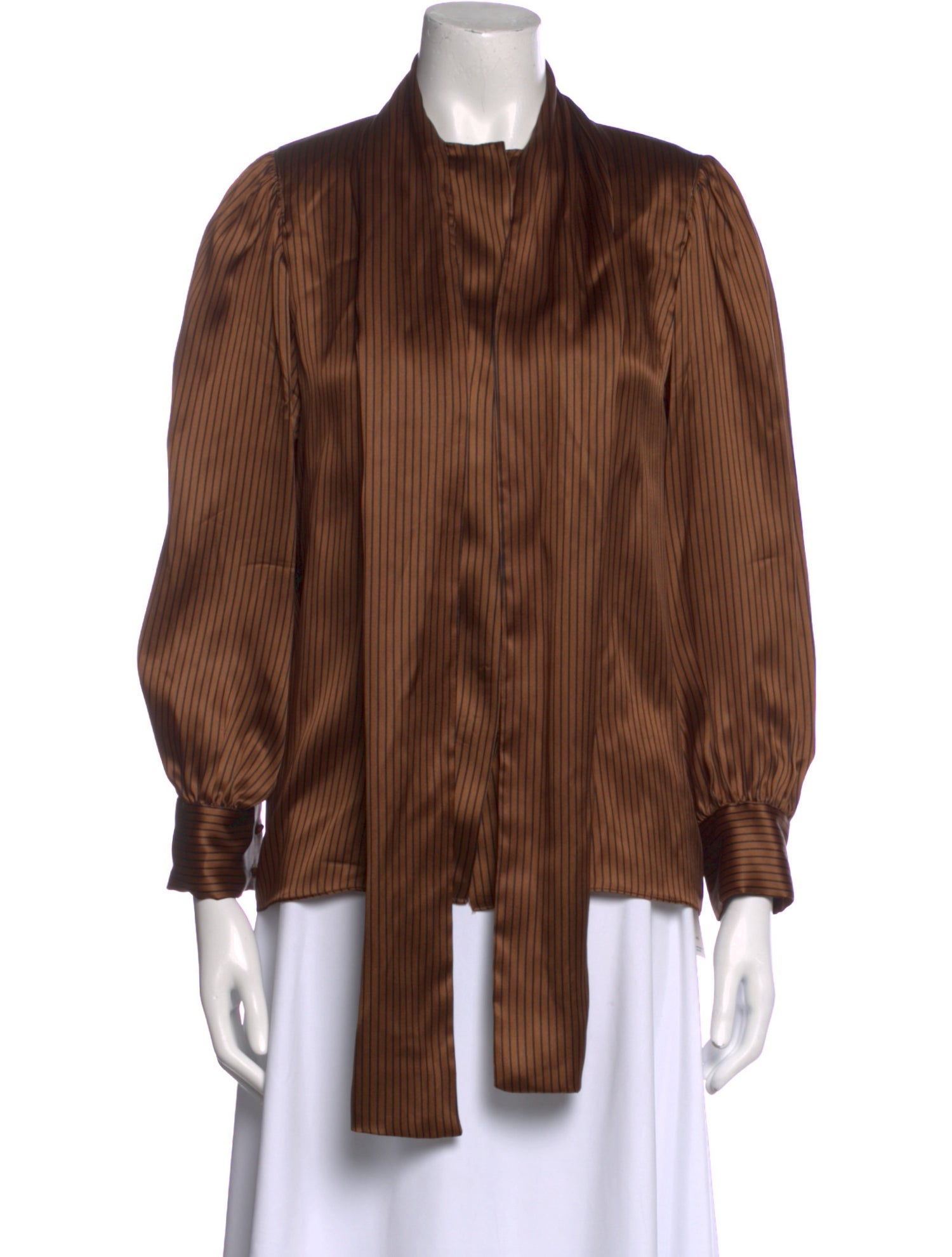 Gloria Sachs Mock Neck Three-Quarter Sleeve Button-Up Top