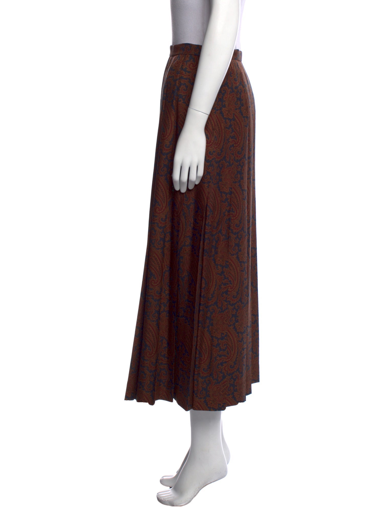 Gloria Sachs Paisley Print Midi Length Skirt