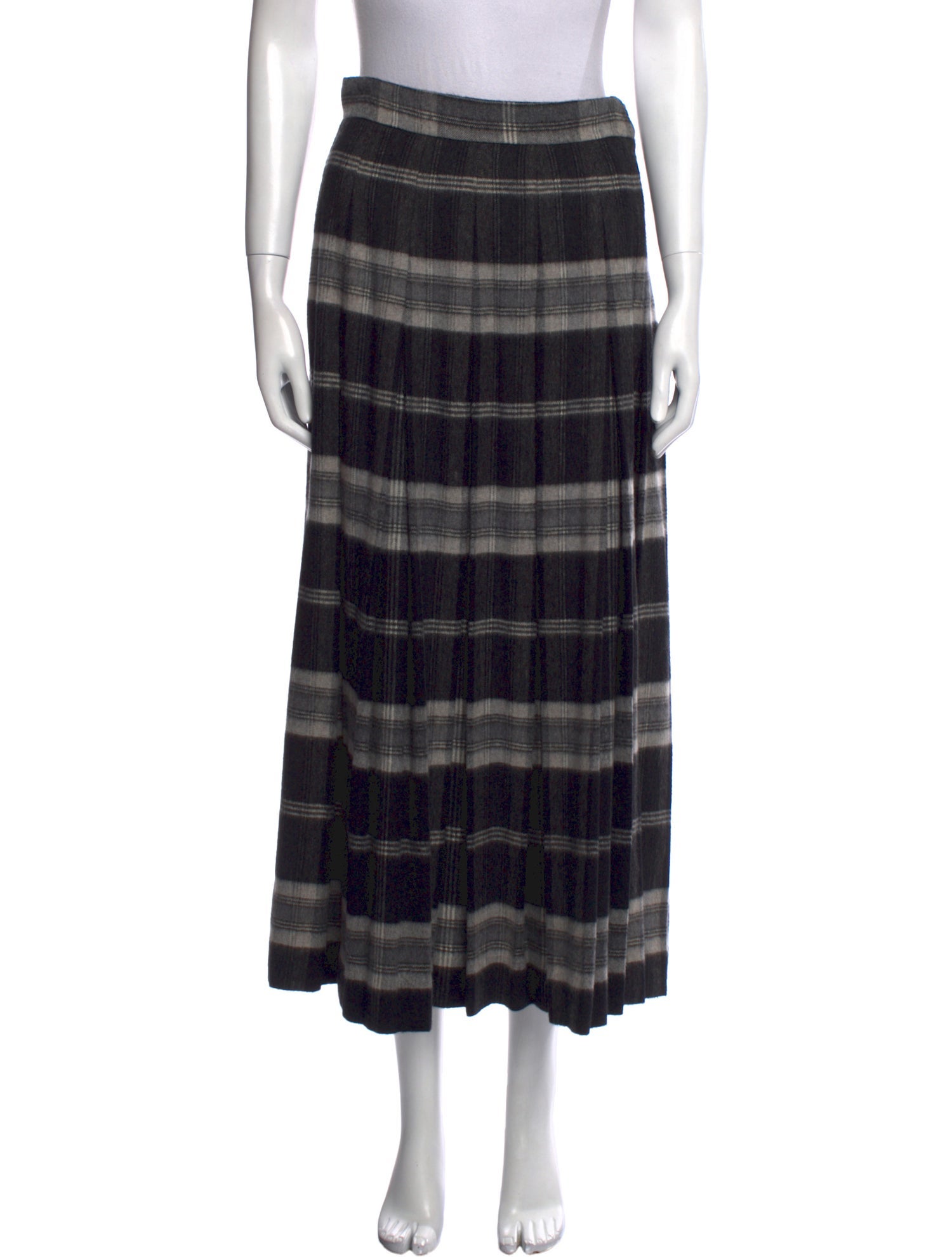 Gloria Sachs Plaid Print Midi Length Skirt