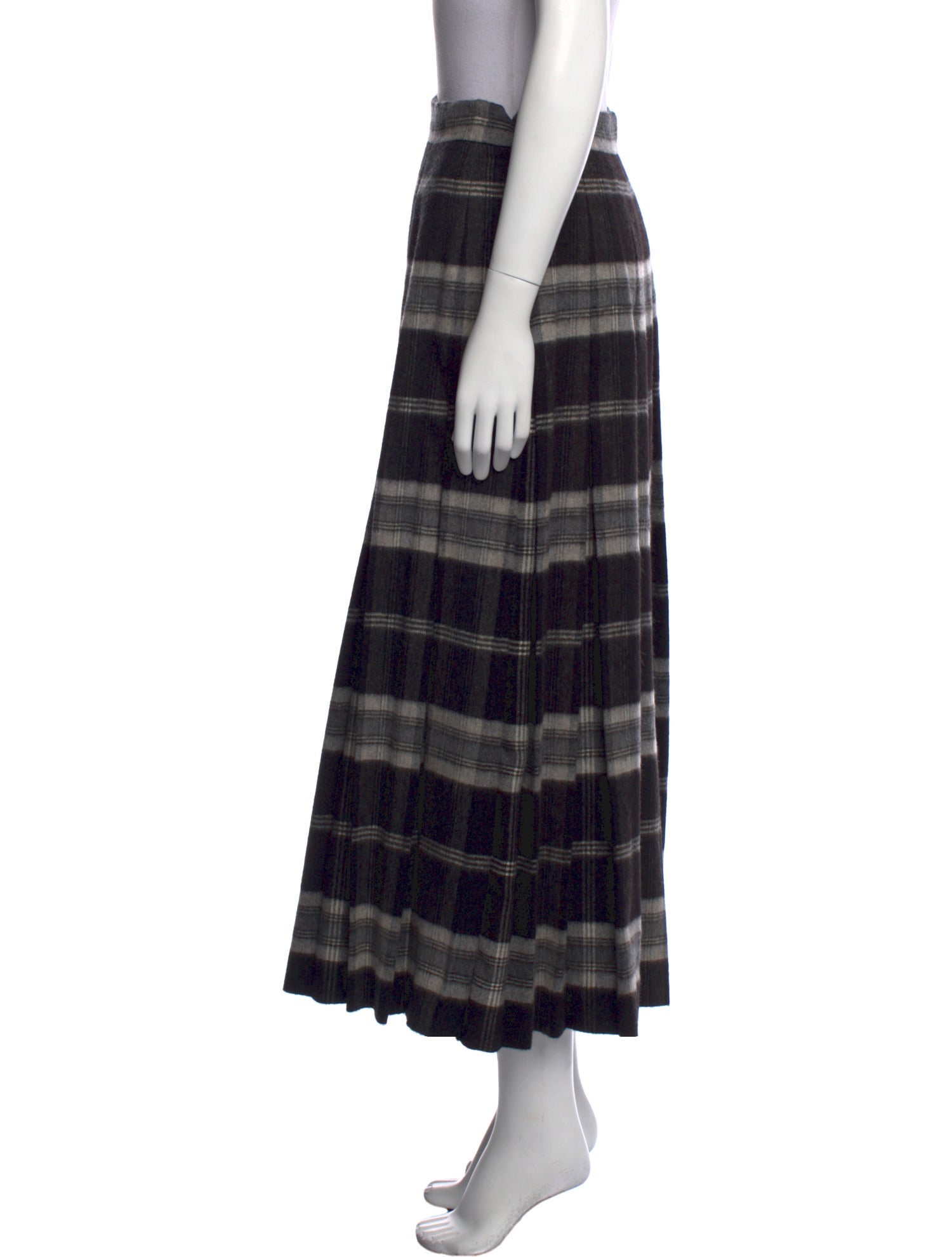 Gloria Sachs Plaid Print Midi Length Skirt