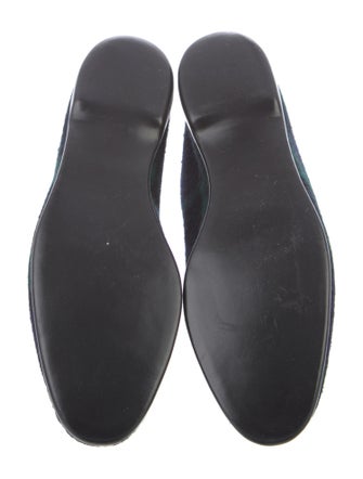 Belgian Shoes Tweed Pattern Bow Accents Loafers