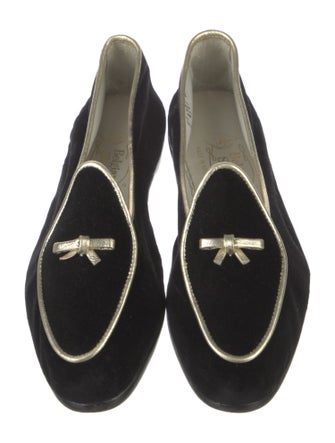 Belgian Shoes Suede Bow Accents Loafers