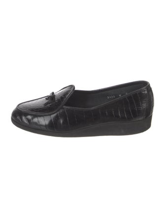 Belgian Shoes Patent Leather Animal Print Loafers