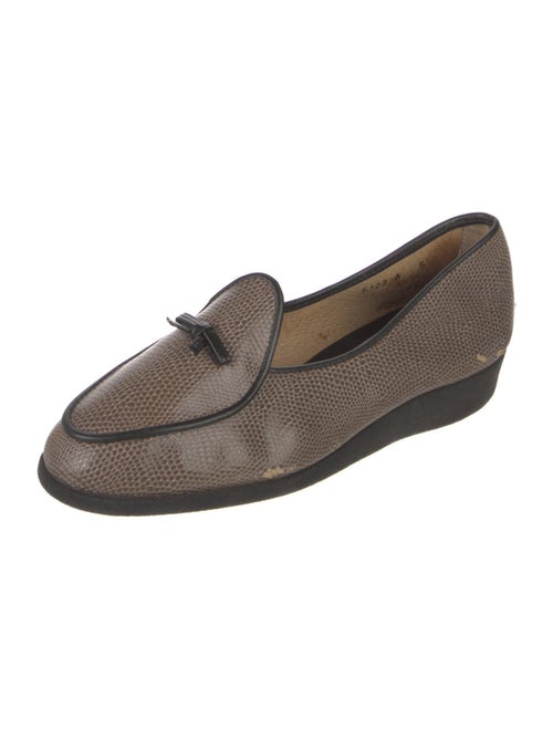 Belgian Shoes Leather Animal Print Loafers