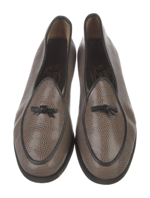 Belgian Shoes Leather Animal Print Loafers