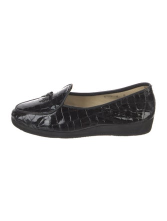 Belgian Shoes Patent Leather Animal Print Loafers