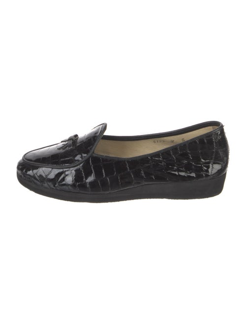 Belgian Shoes Patent Leather Animal Print Loafers
