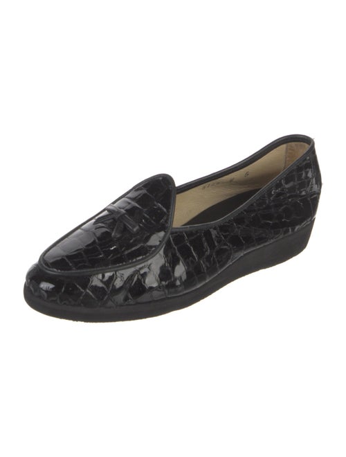 Belgian Shoes Patent Leather Animal Print Loafers