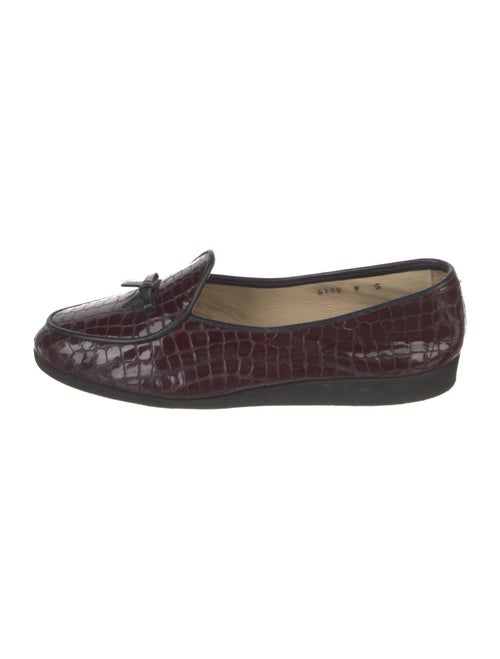 Belgian Shoes Embossed Leather Animal Print Loafers