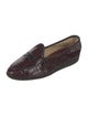 Belgian Shoes Embossed Leather Animal Print Loafers