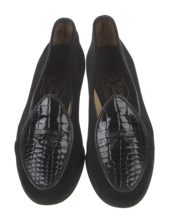 Belgian Shoes Velvet Bow Accents Loafers