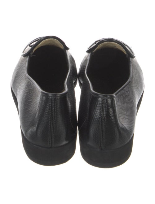 Belgian Shoes Embossed Leather Bow Accents Loafers