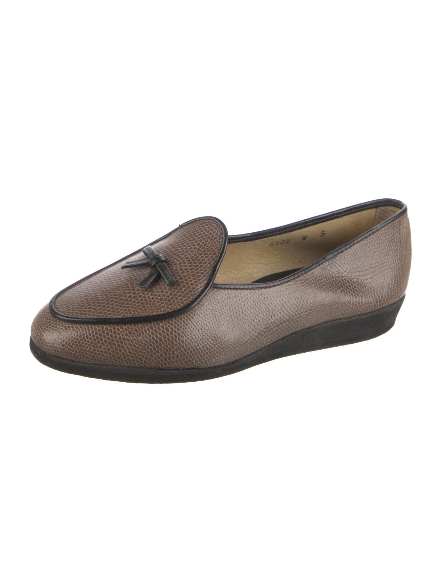 Belgian Shoes Leather Animal Print Loafers